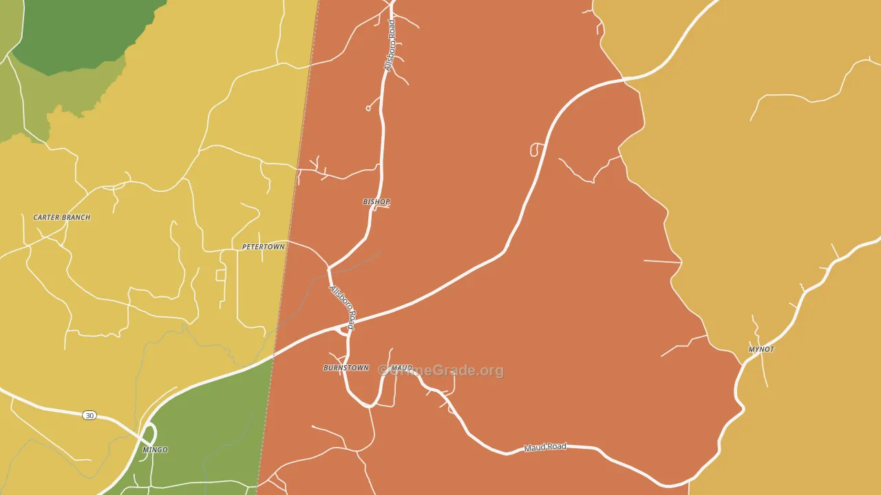Bishop, AL Map of Murder Rates