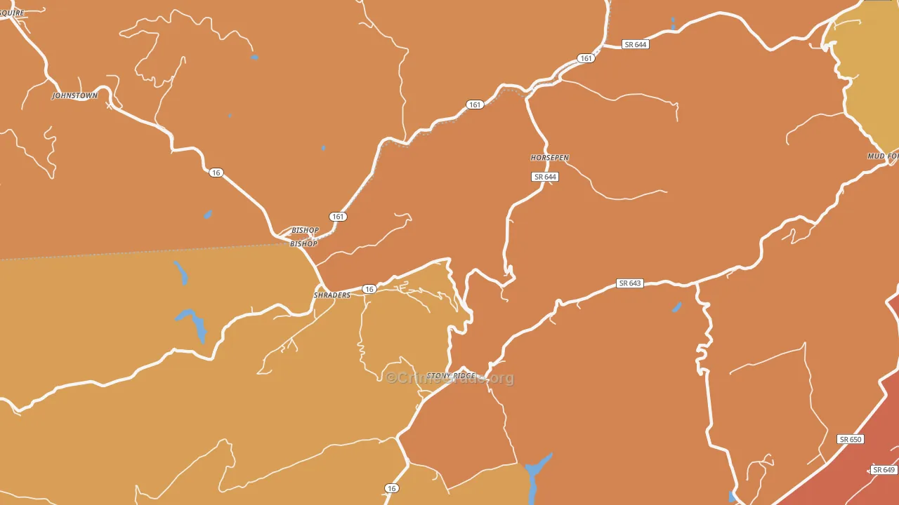 Bishop, VA Map of Murder Rates