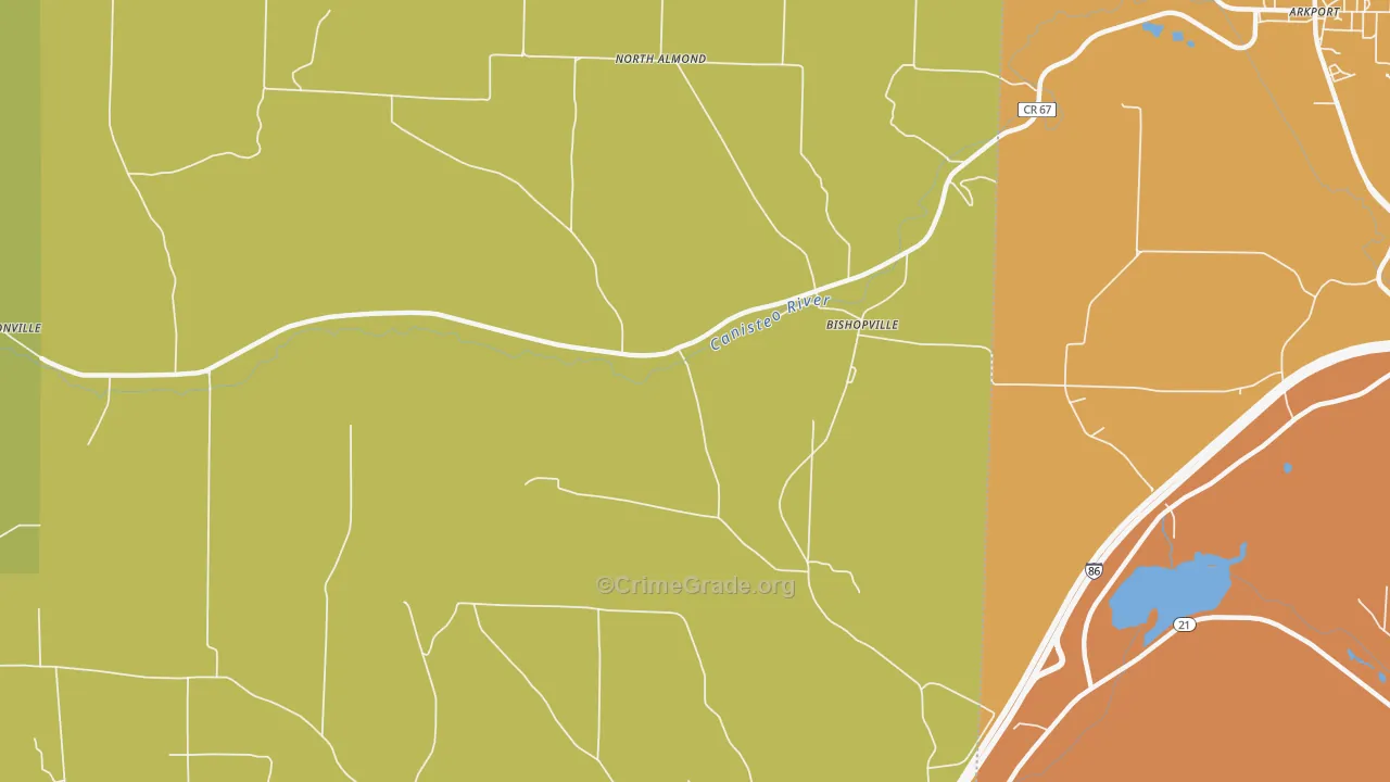 Bishopville, NY Map of Murder Rates