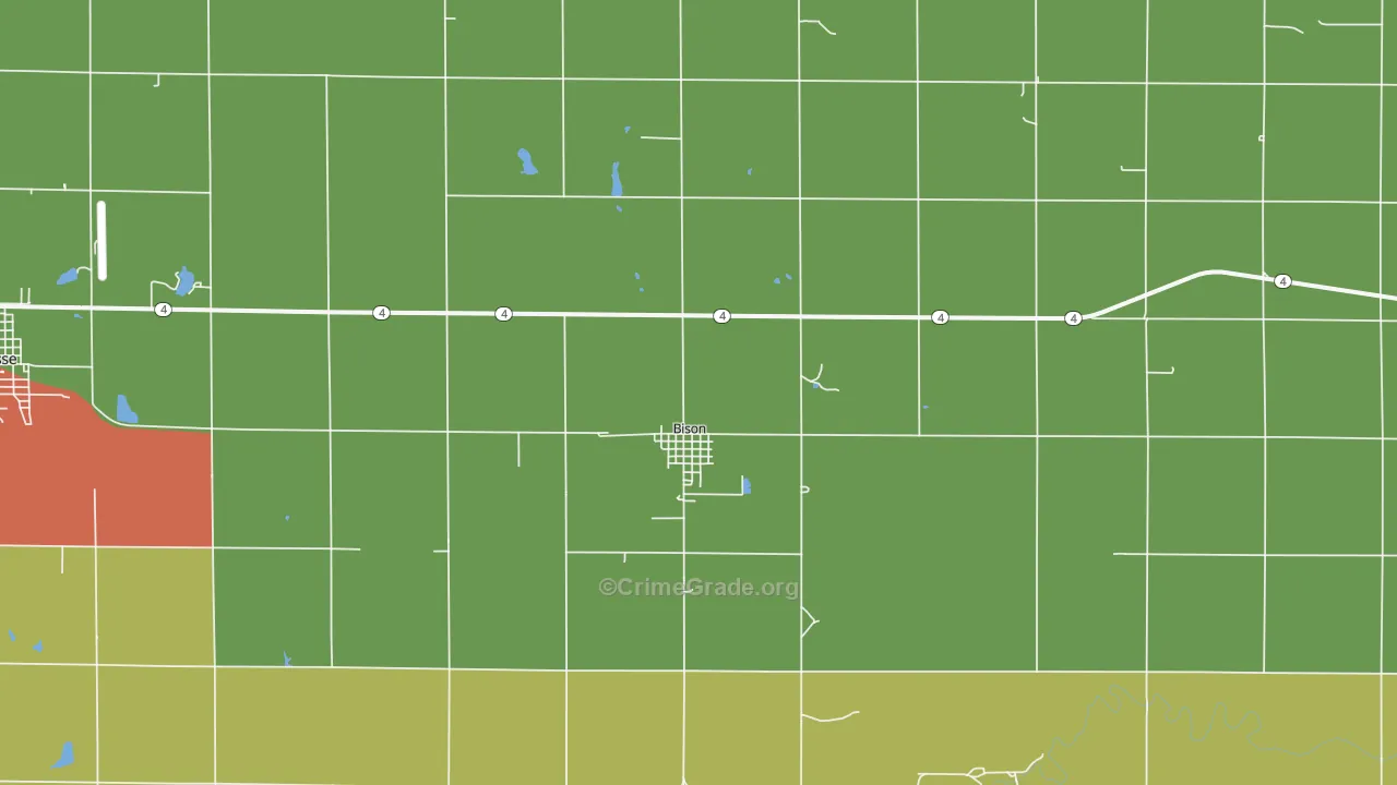 Bison, KS Map of Murder Rates