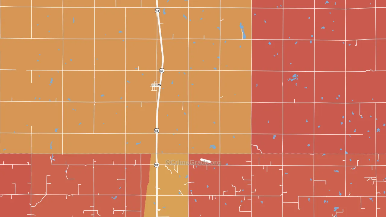 Bison, OK Map of Murder Rates