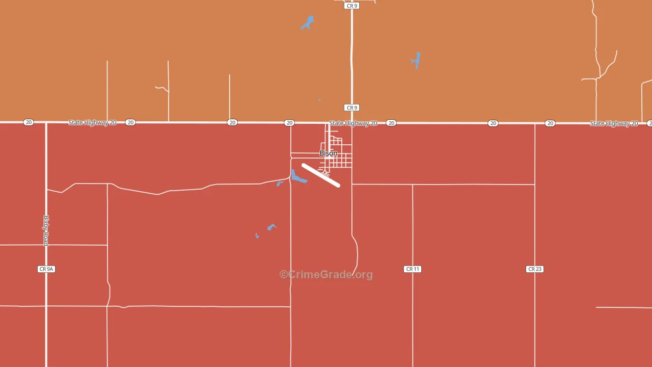 Bison, SD Map of Murder Rates
