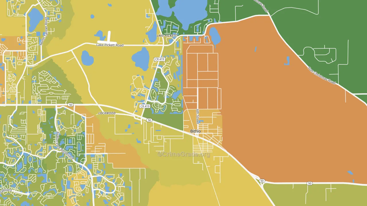 Bithlo, FL Map of Murder Rates