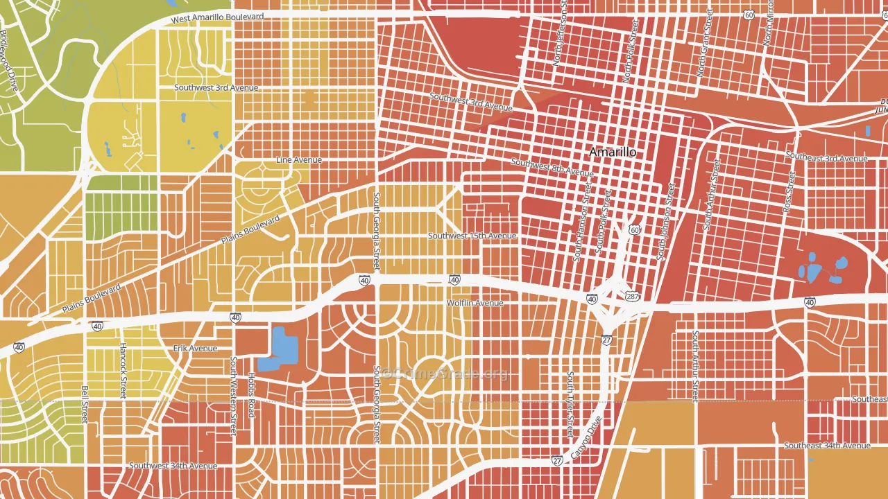 Bivins Addition, Amarillo, TX Map of Murder Rates