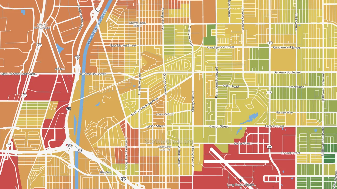 Bixby Area, Long Beach, CA Map of Murder Rates
