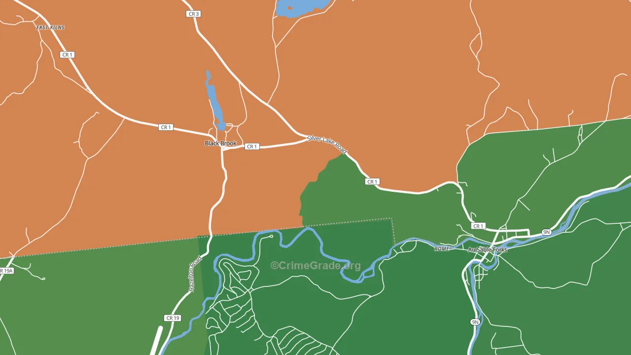 Black Brook, NY Map of Murder Rates