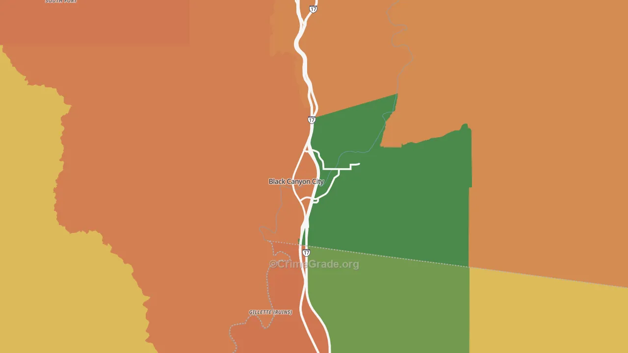 Black Canyon City, AZ Map of Murder Rates