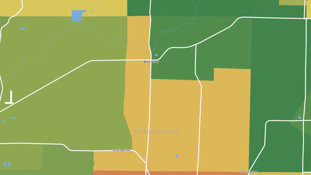 Black Creek, WI Map of Murder Rates
