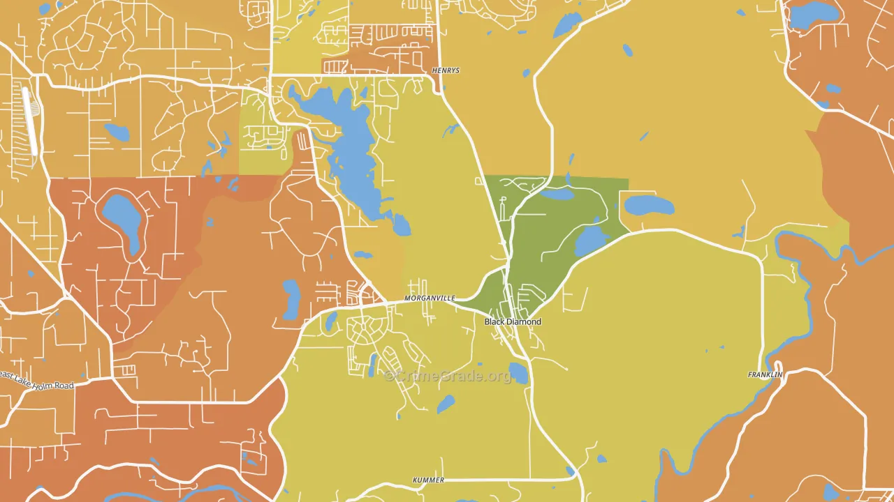 Black Diamond, WA Map of Murder Rates