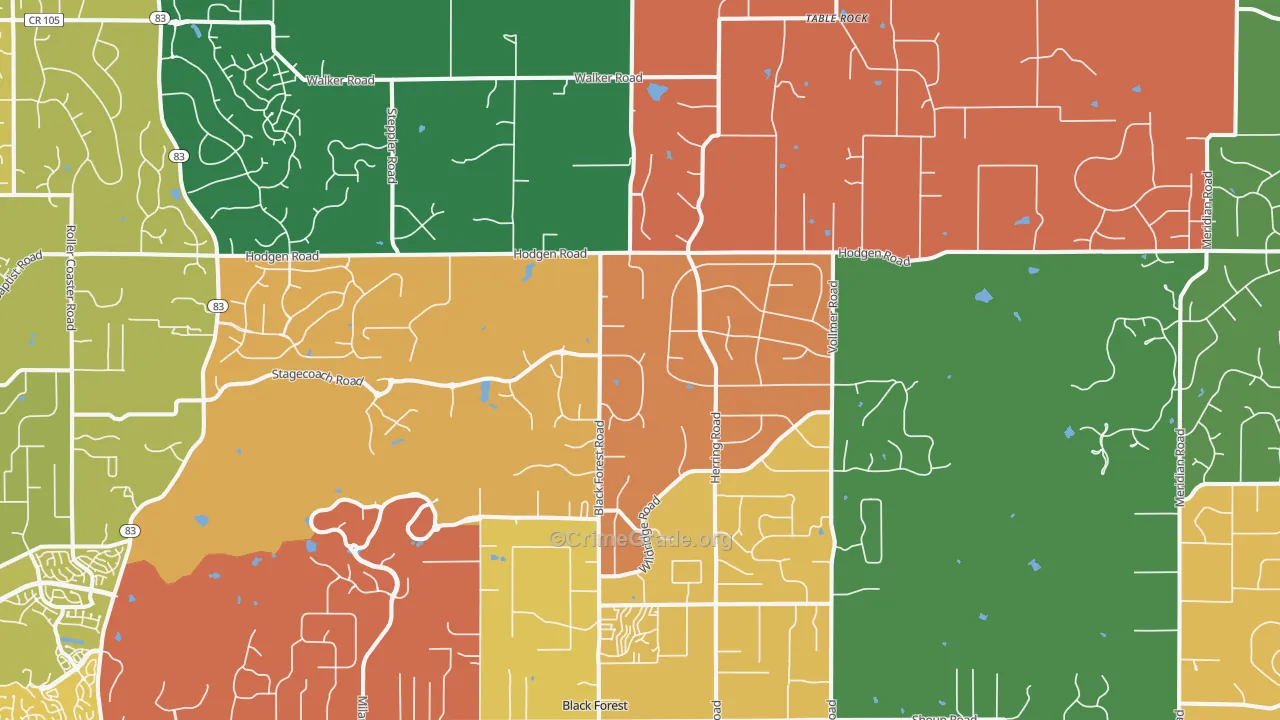 Black Forest, CO Map of Murder Rates
