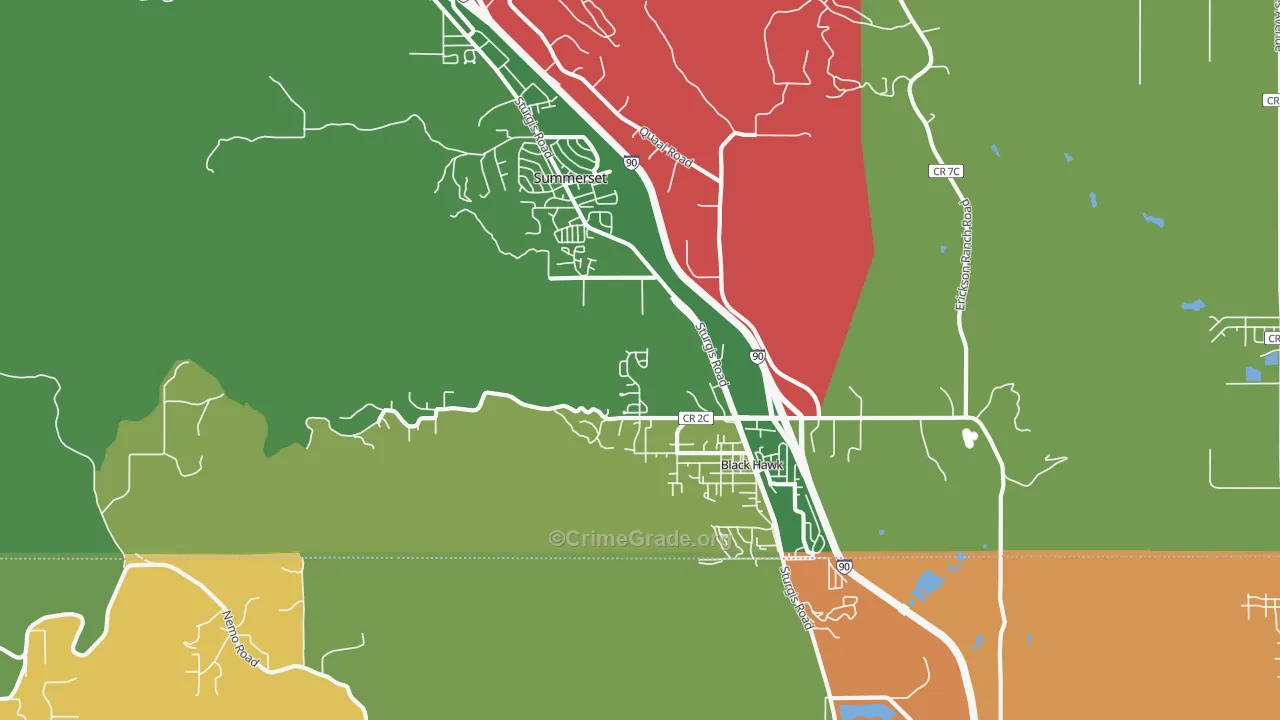 Black Hawk, SD Map of Murder Rates