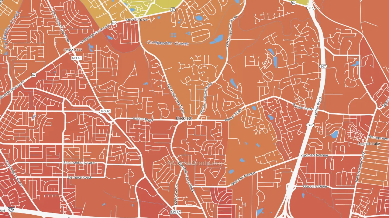 Black Jack, MO Map of Murder Rates