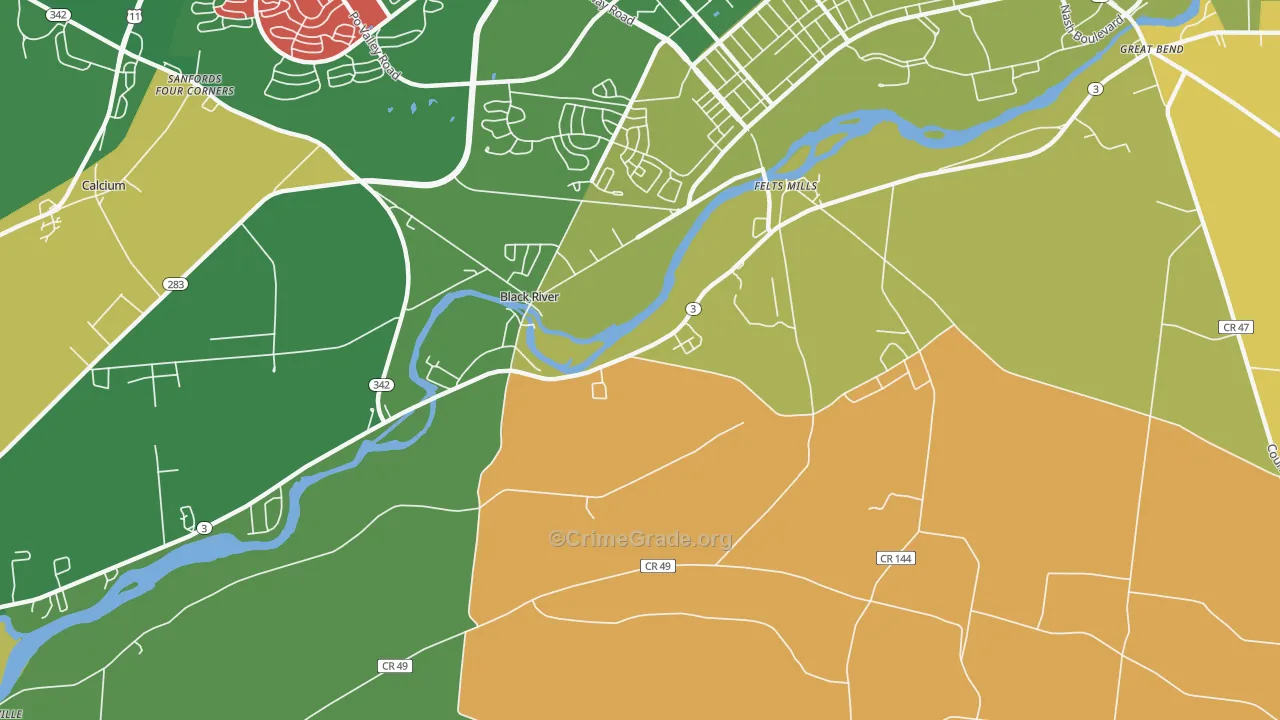 Black River, NY Map of Murder Rates