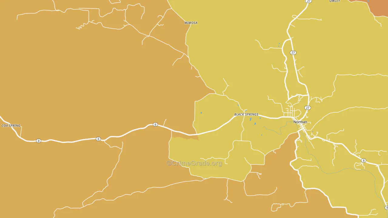 Black Springs, AR Map of Murder Rates