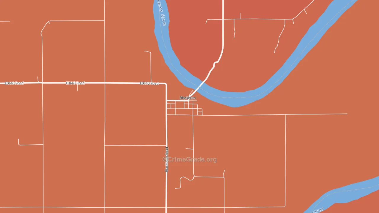 Blackburn, OK Map of Murder Rates