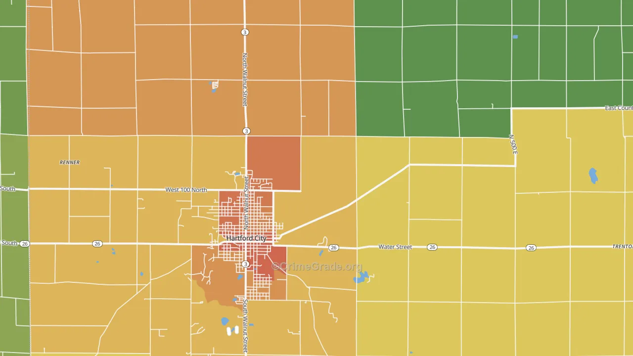Blackford County, IN Map of Murder Rates