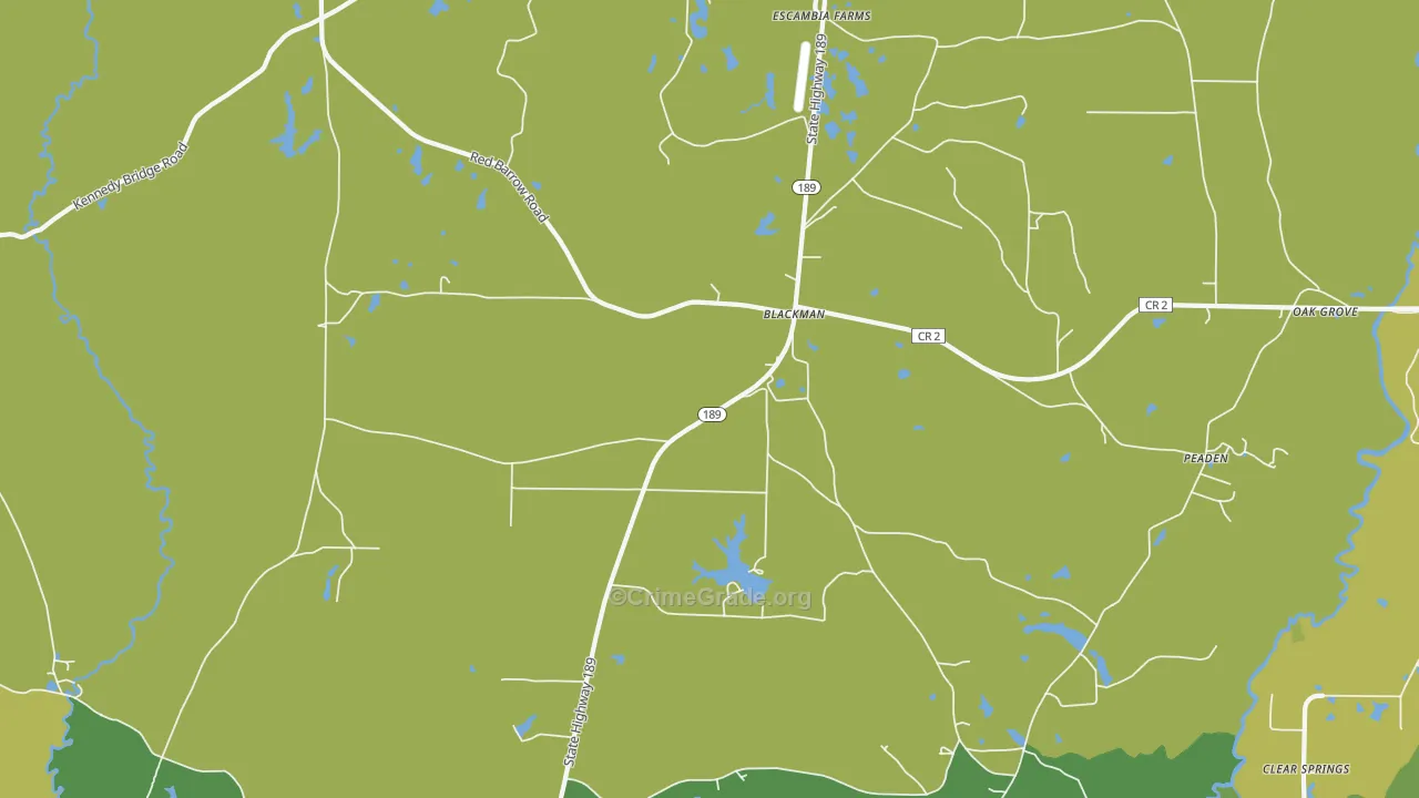 Blackman, FL Map of Murder Rates
