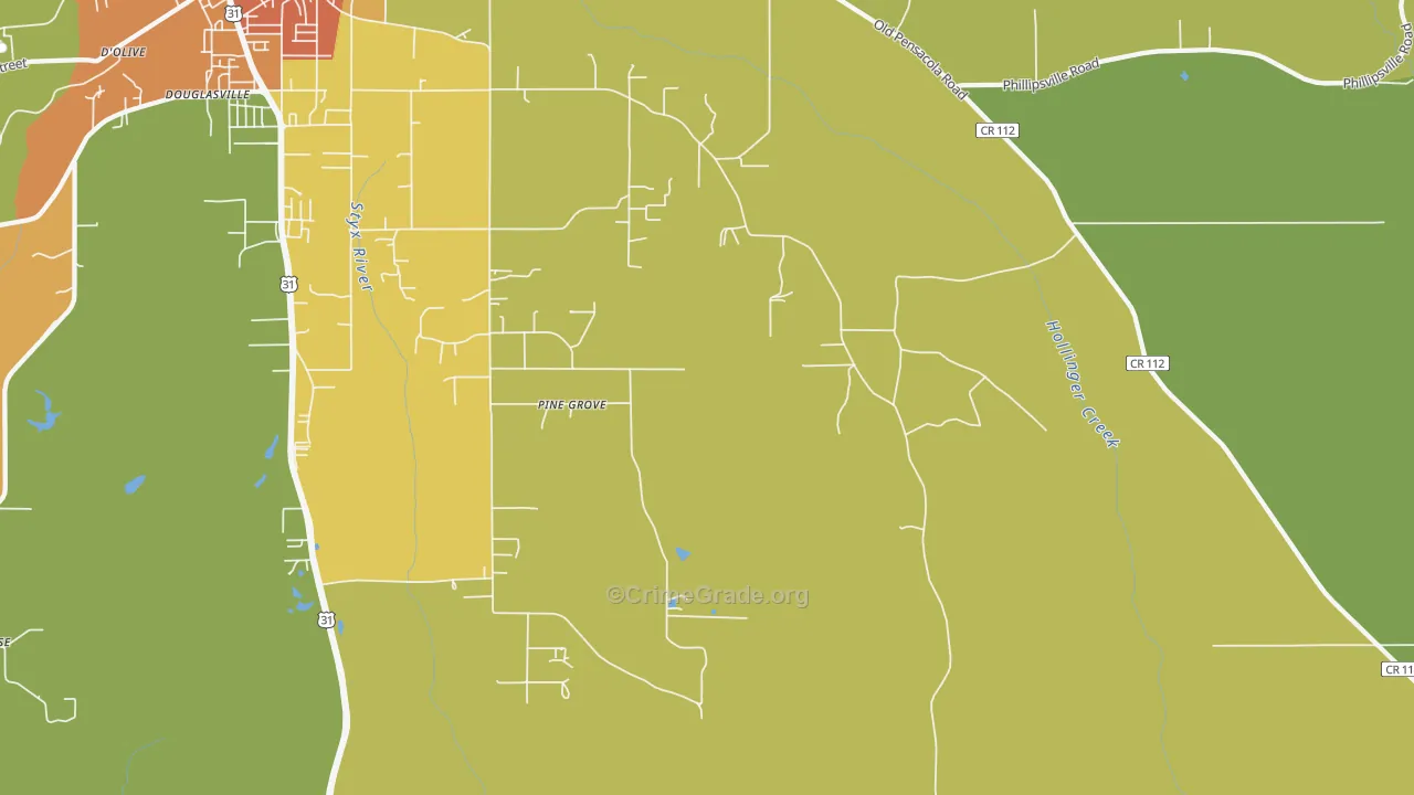 Blacksher, AL Map of Murder Rates
