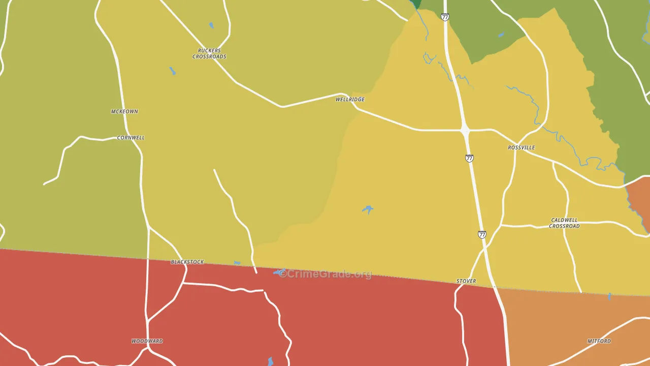 Blackstock, SC Map of Murder Rates