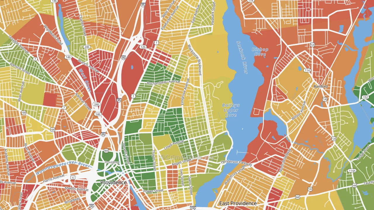 Blackstone, Providence, RI Map of Murder Rates