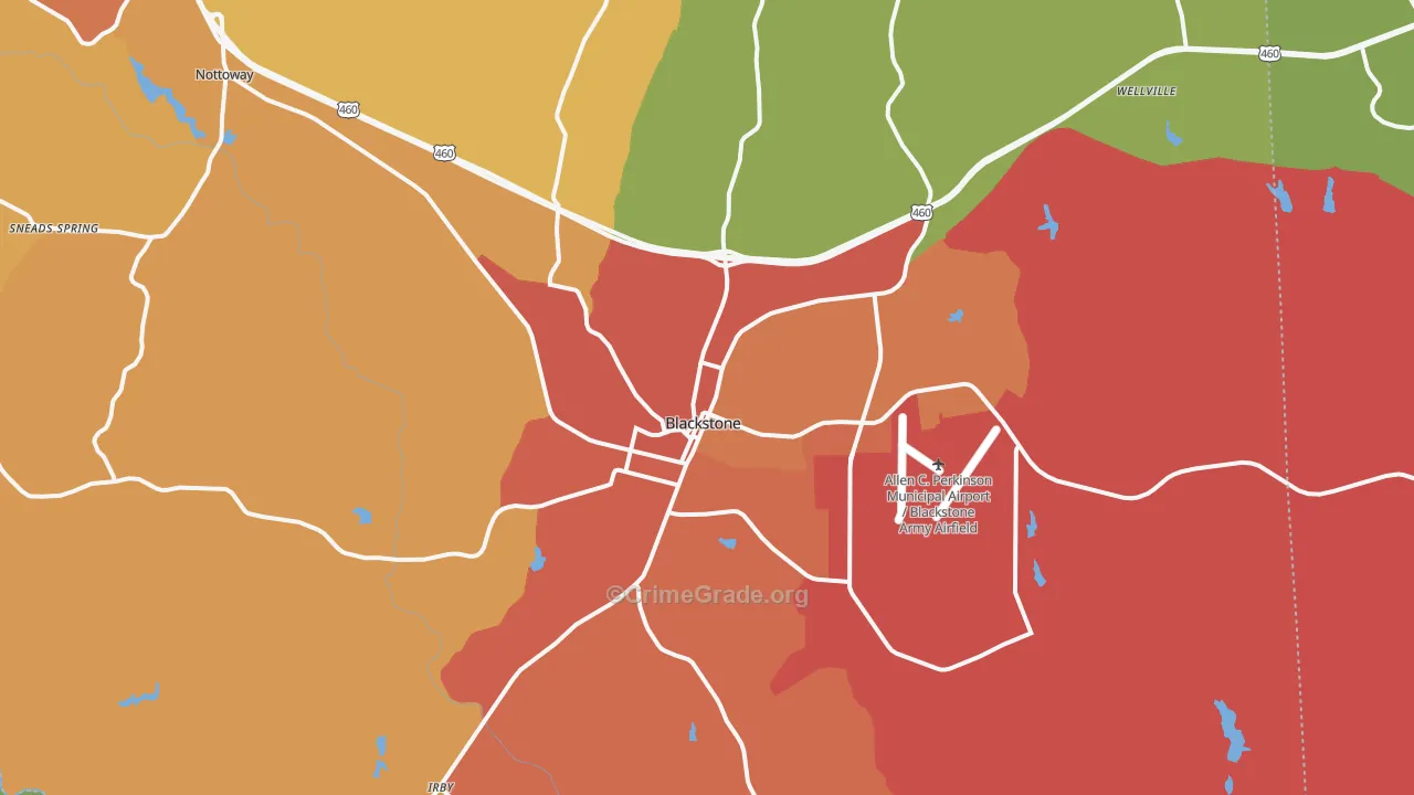 Blackstone, VA Map of Murder Rates