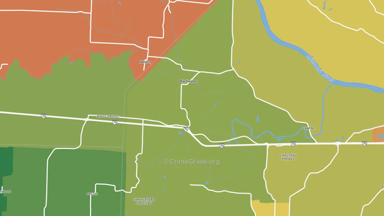 Blackwater, MO Map of Murder Rates