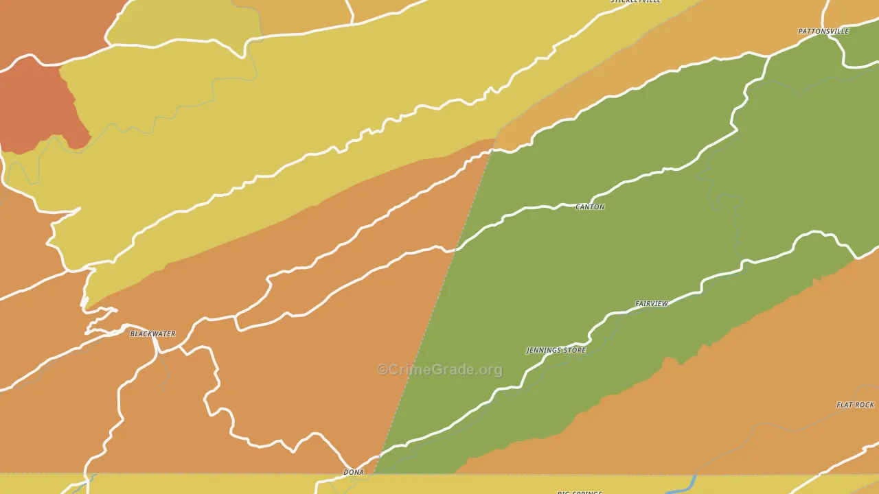 Blackwater, VA Map of Murder Rates