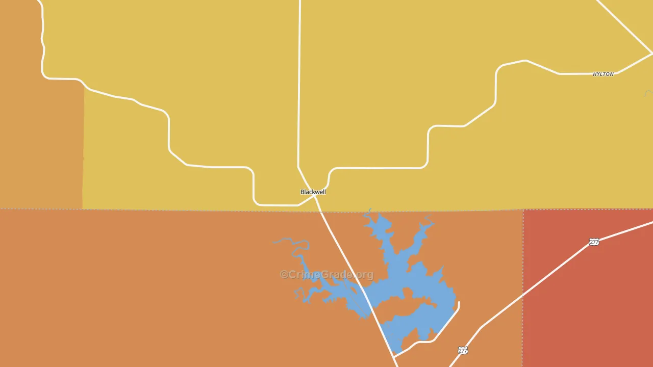 Blackwell, TX Map of Murder Rates