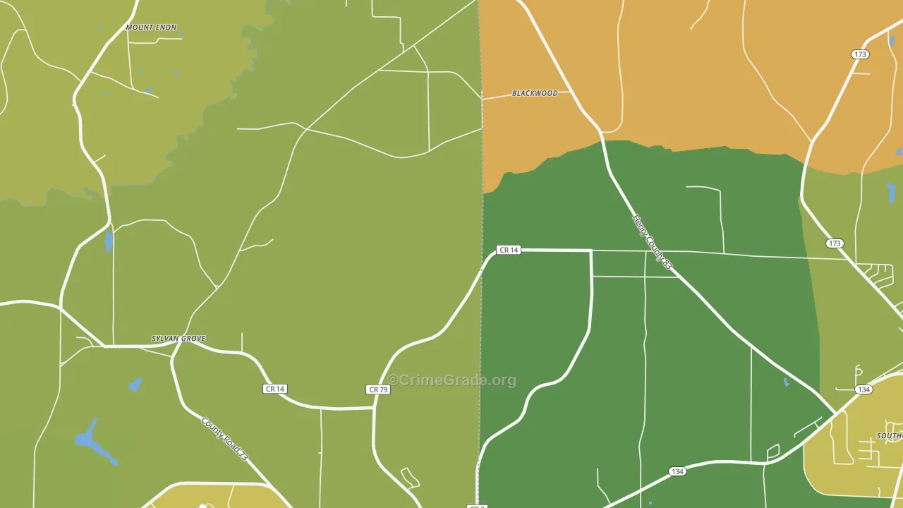 Blackwood, AL Map of Murder Rates