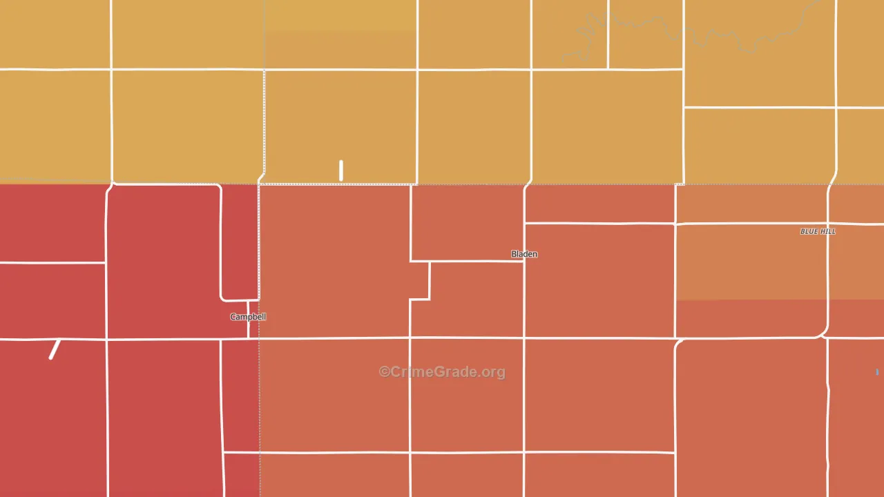 Bladen, NE Map of Murder Rates