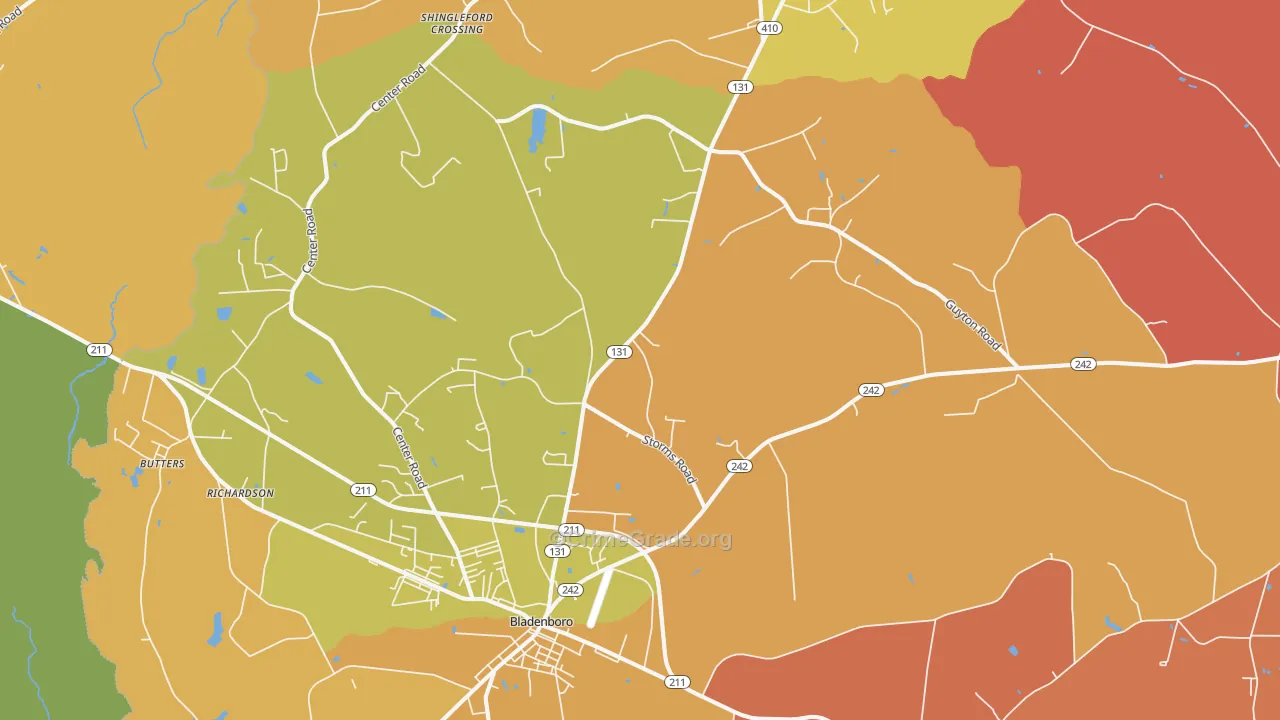 Bladenboro, NC Map of Murder Rates