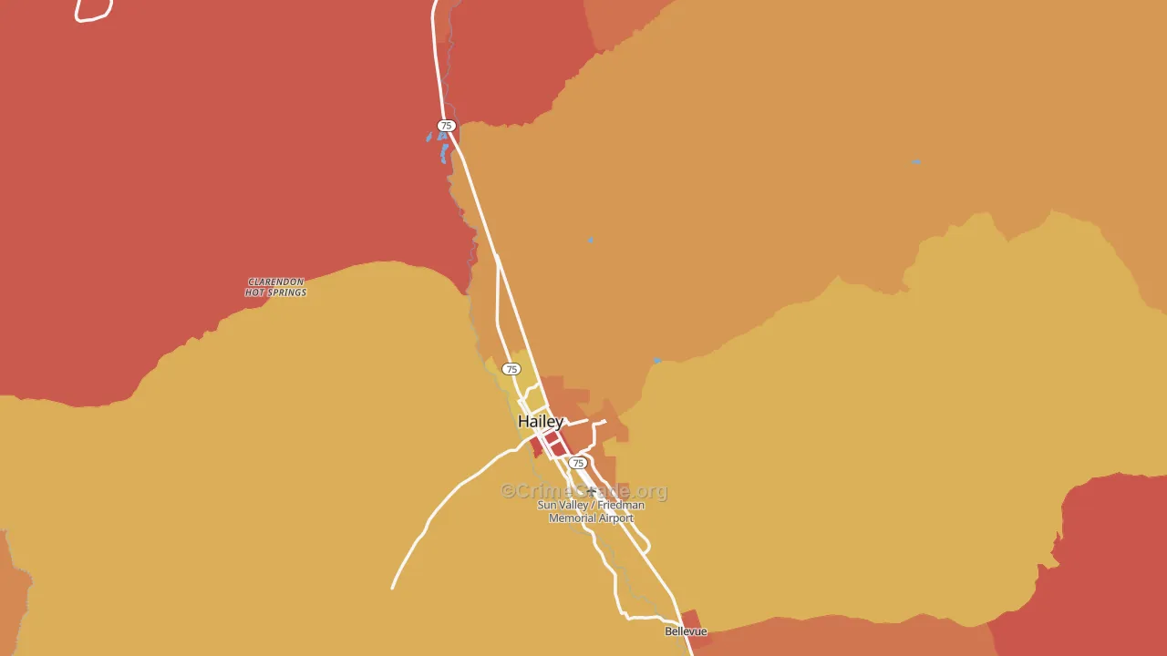 Blaine County, ID Map of Murder Rates