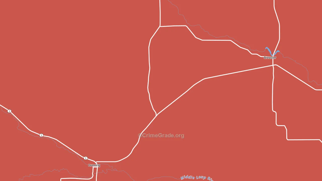 Blaine County, NE Map of Murder Rates