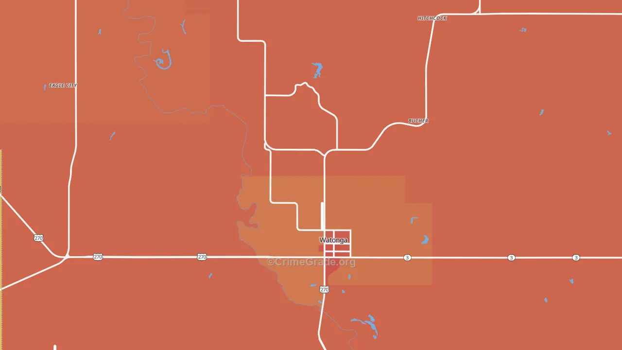 Blaine County, OK Map of Murder Rates