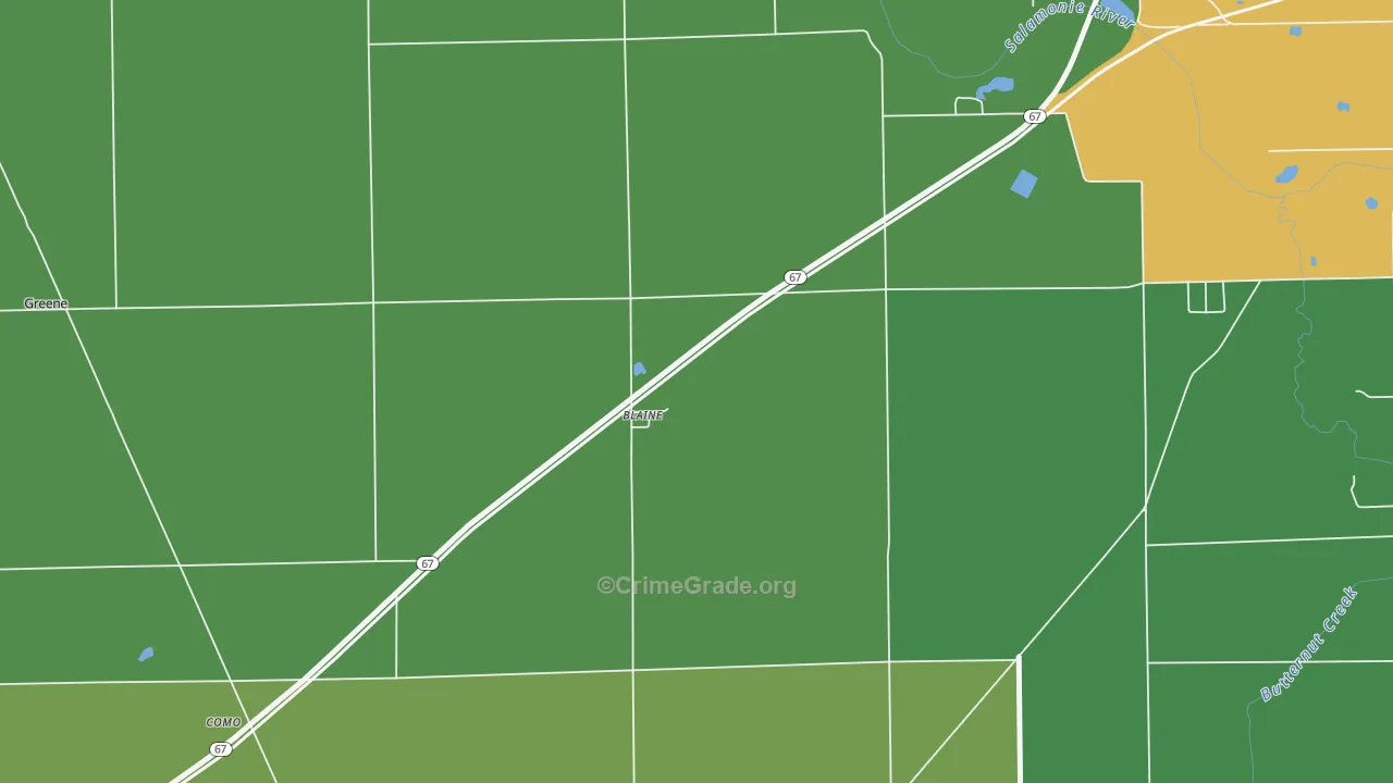 Blaine, IN Map of Murder Rates