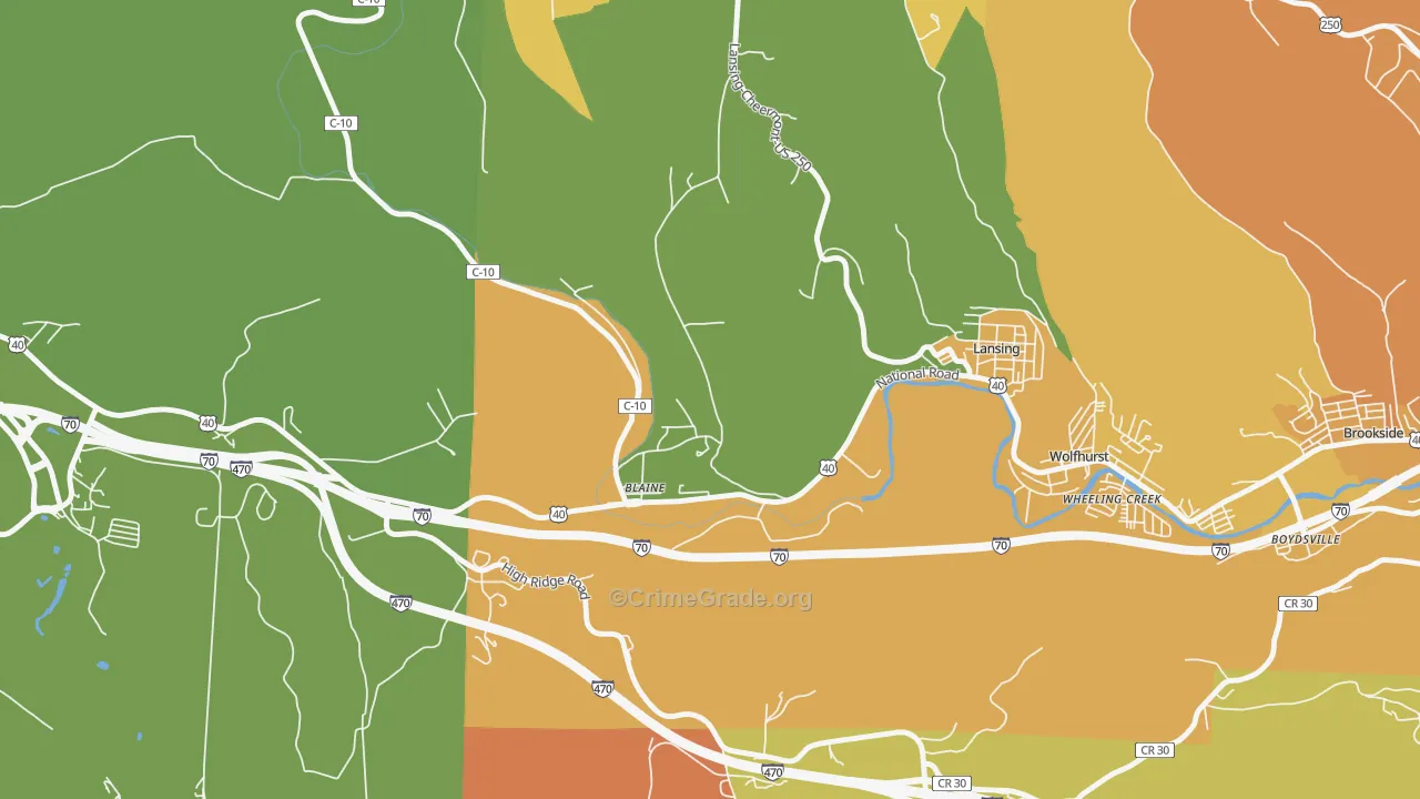 Blaine, OH Map of Murder Rates