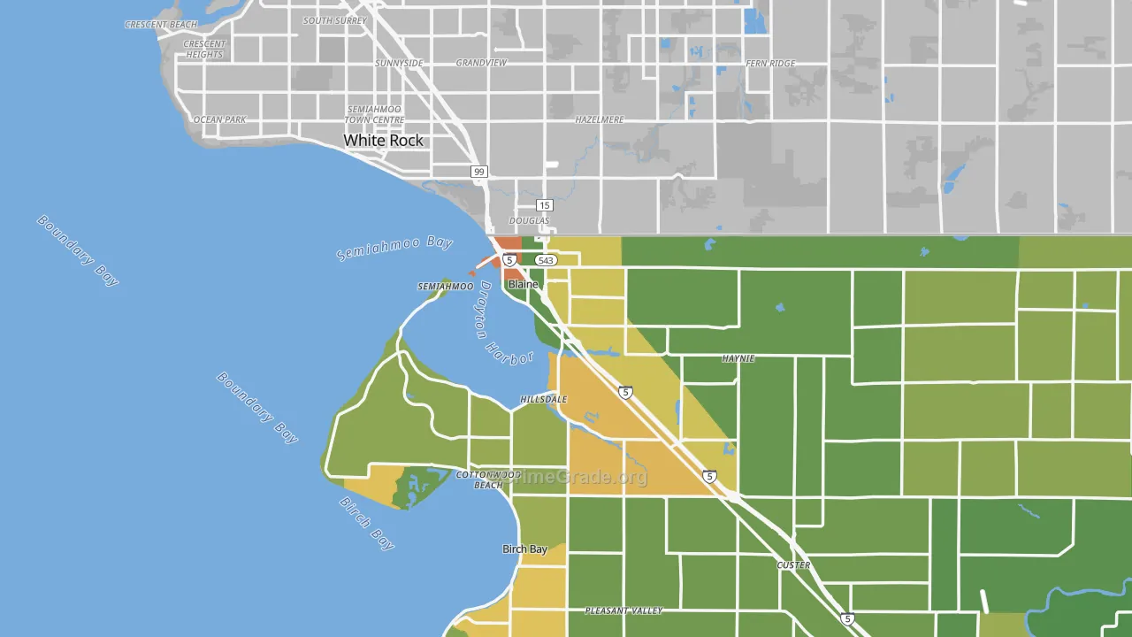 Blaine, WA Map of Murder Rates