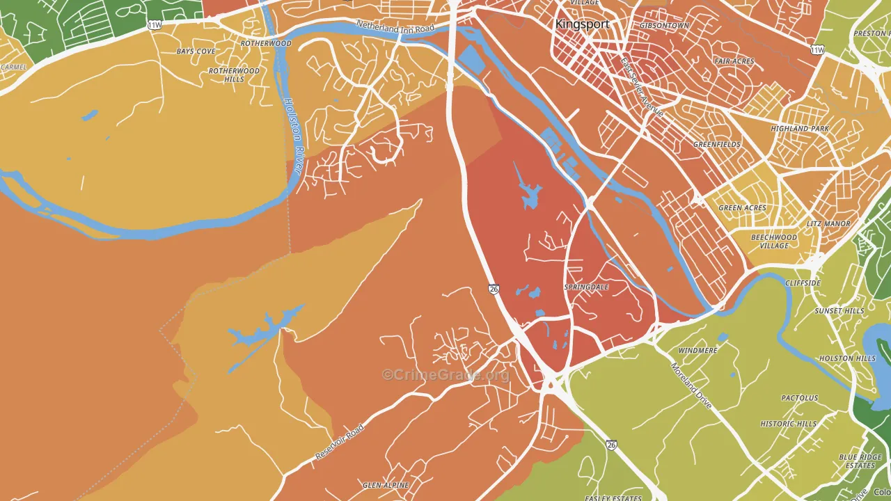 Blair Gap, TN Map of Murder Rates