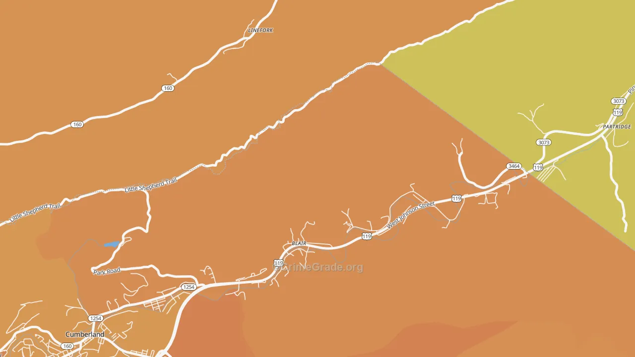 Blair, KY Map of Murder Rates