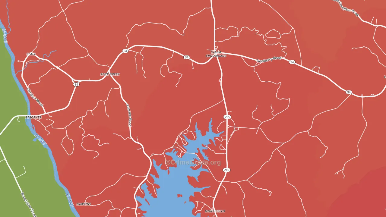 Blair, SC Map of Murder Rates