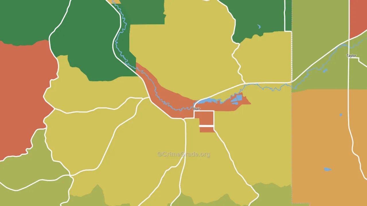 Blair, WI Map of Murder Rates