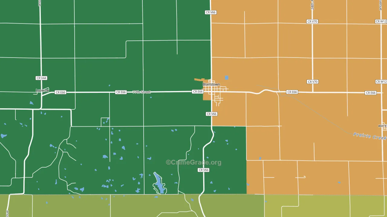 Blairstown, IA Map of Murder Rates