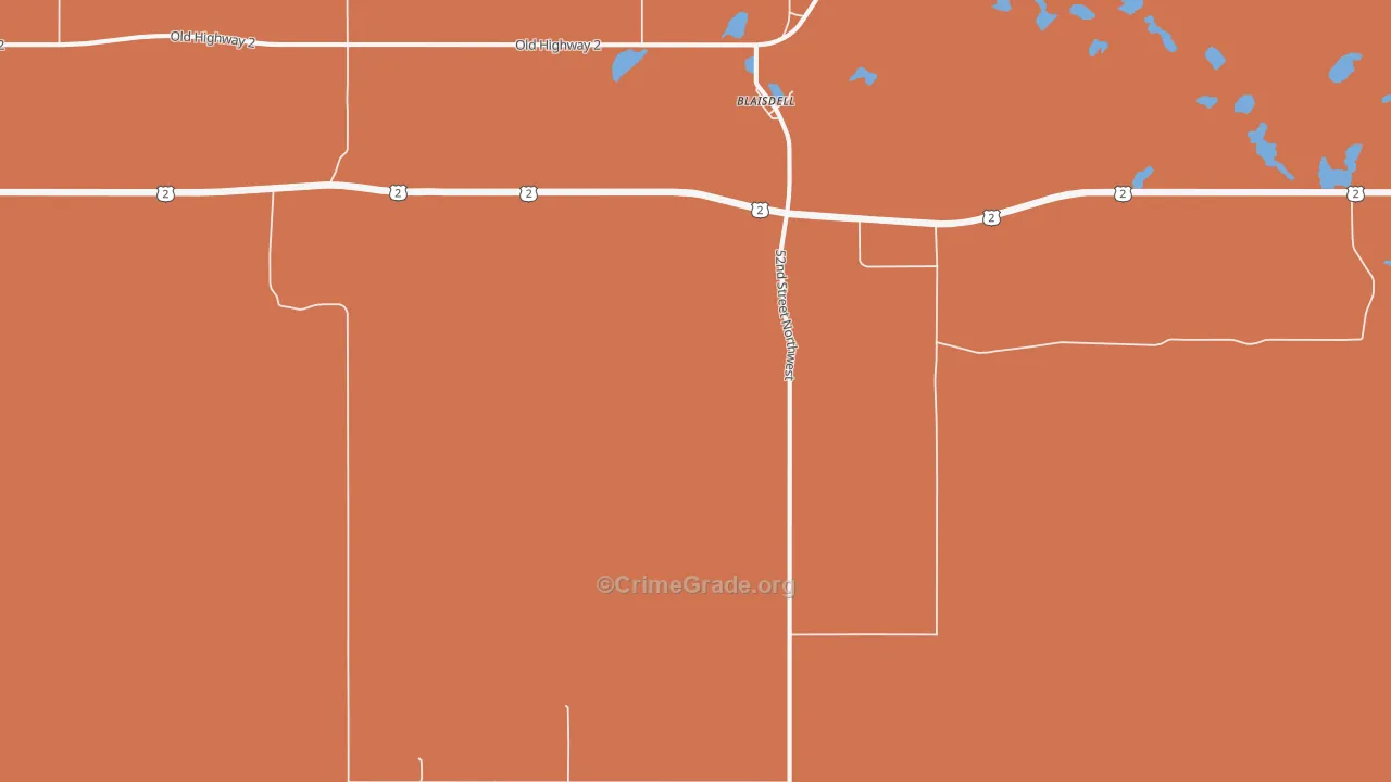 Blaisdell, ND Map of Murder Rates
