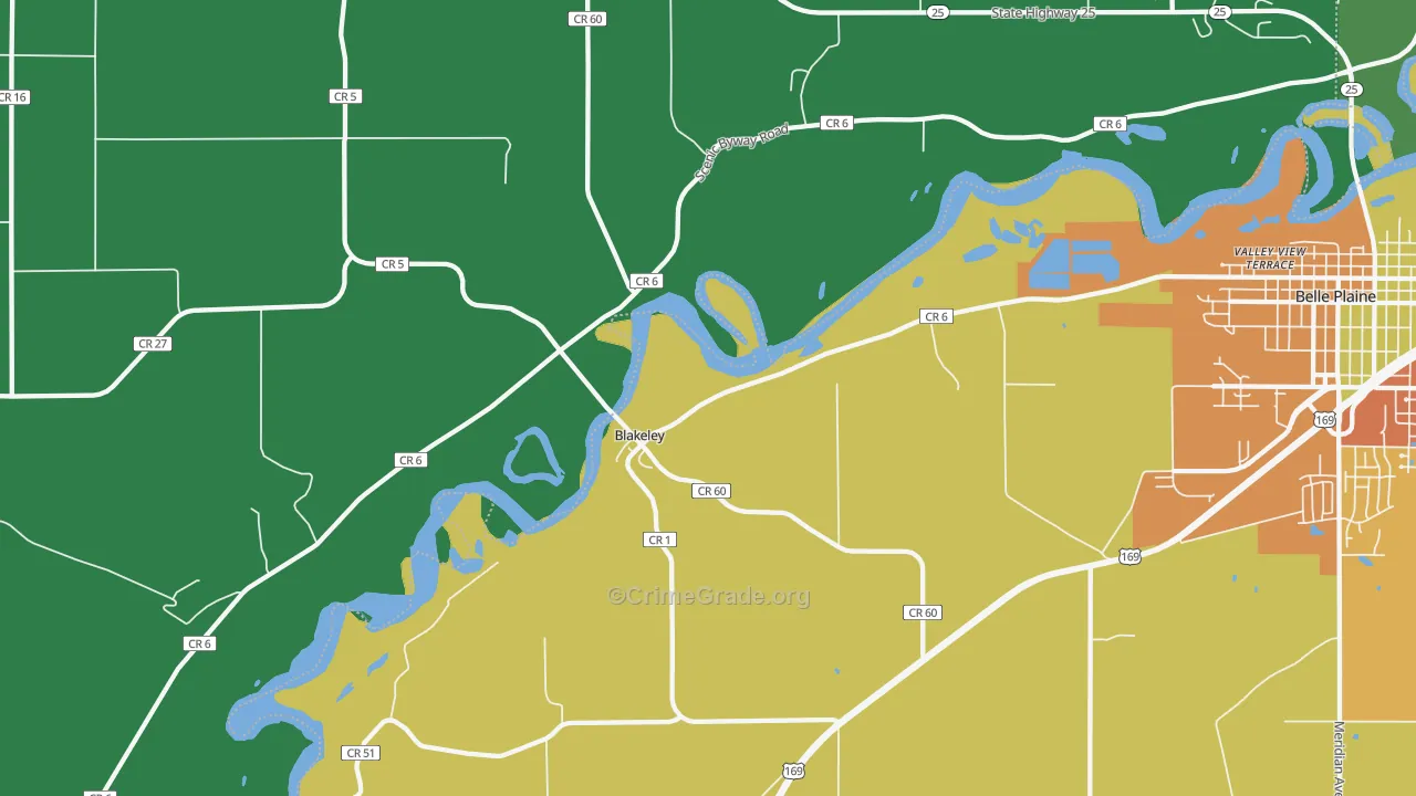 Blakeley, MN Map of Murder Rates