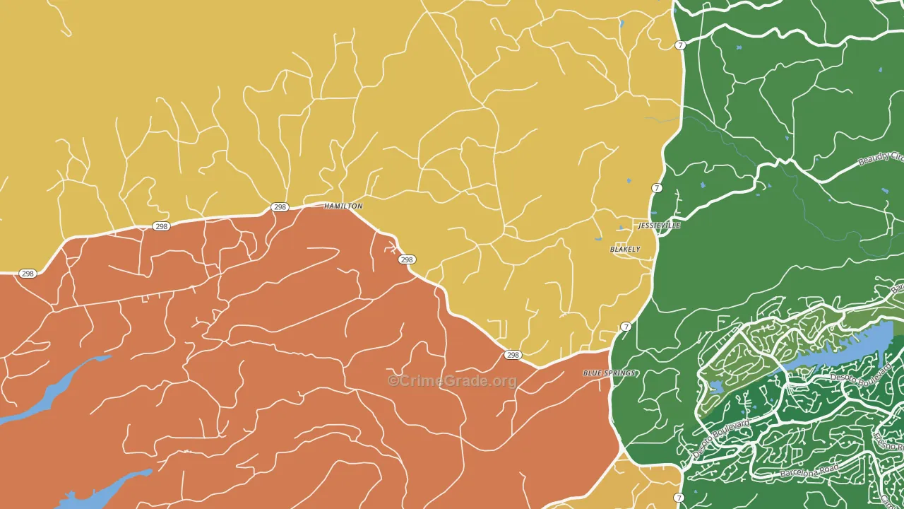 Blakely, AR Map of Murder Rates