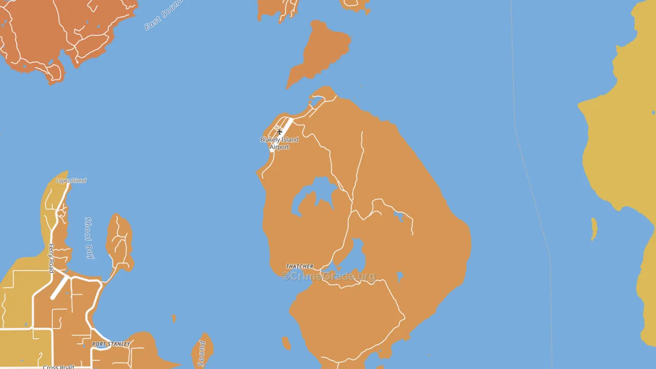Blakely Island, WA Map of Murder Rates