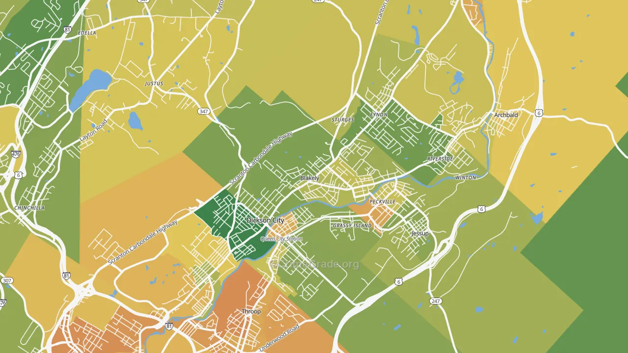 Blakely, PA Map of Murder Rates
