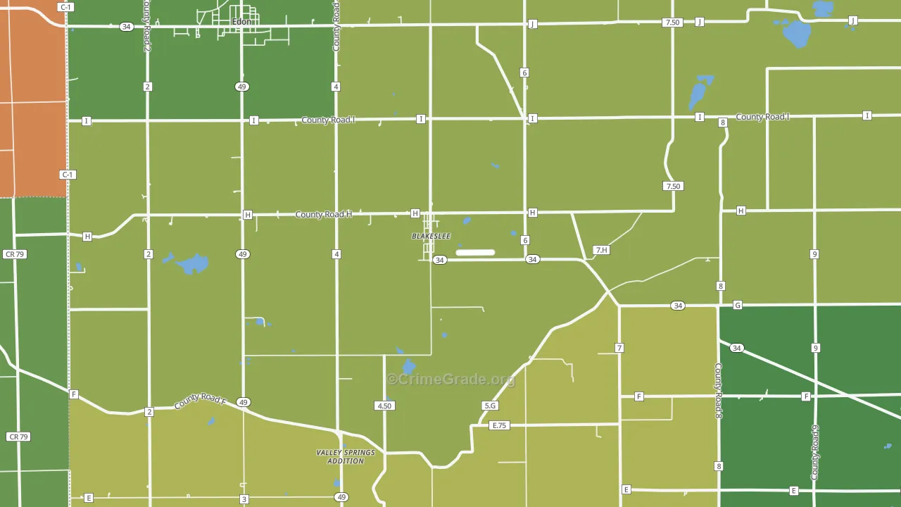 Blakeslee, OH Map of Murder Rates