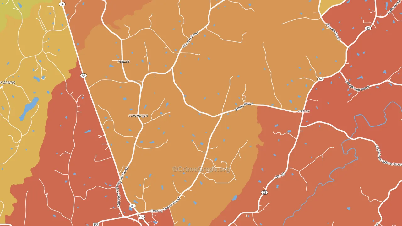 Blanch, NC Map of Murder Rates