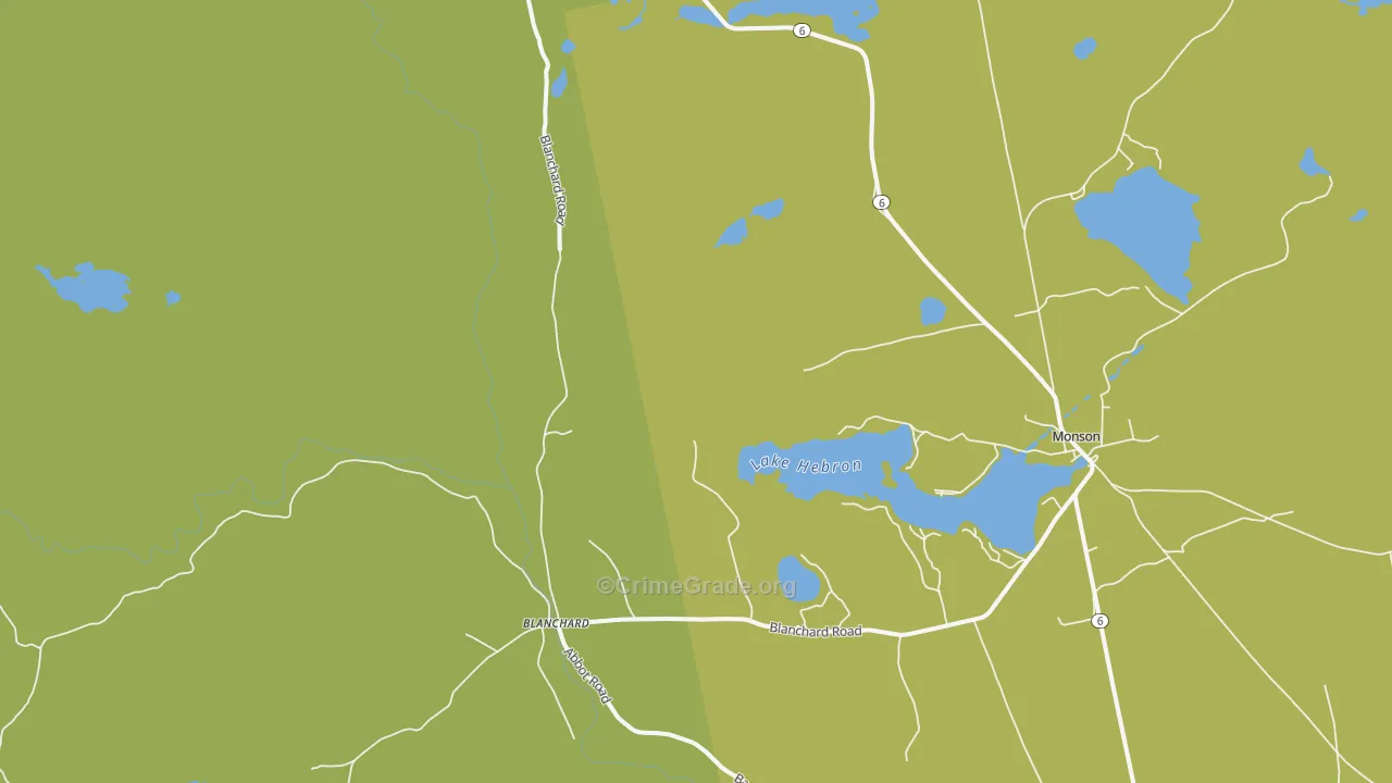 Blanchard, ME Map of Murder Rates